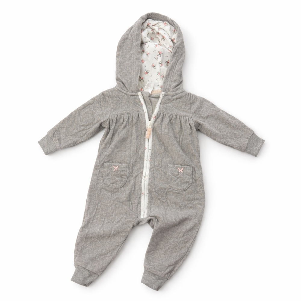 HOODED ROMPER / GRAMMCORE FLORAL ONESIE